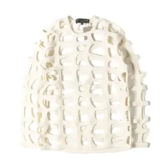 【新品】COMME des GARCONS HOMME PLUS コムデギャルソン オムプリュス ニット サイズ:M / 24AW ウール 縮絨 網 ニット (PN-N011) / アイボリー / トップス セーター【メンズ】