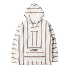 【美品】STANDARD CALIFORNIA スタンダードカリフォルニア パーカー サイズ:L / 22SS メキシカン ストライプ バハ パーカー (SD BAJA HOODIE) / ホワイト 白 / トップス フーディー【メンズ】【中古】