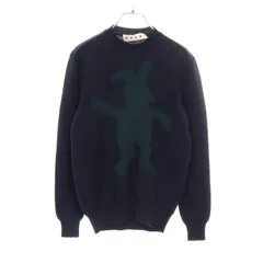 マルニ MARNI ニット セーター ネイビー ウール ラビット ニット ネイビー グリーン レディース Used B