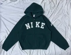 90s NIKE ビックロゴ フリース フーディー ジップアップ