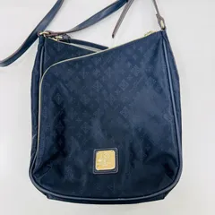 A【保管品】クリスチャンオリビエ ショルダーバッグ L字ファスナー ナイロン製 ネイビー