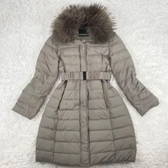 nano universe×西川ダウン　ロングダウンコート　ラクーンファー　36サイズ　ダウンジャケット　S  ベルト付き