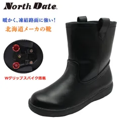 North Date ノースデイト レディース スパイク スノーブーツ 防寒 防滑 防水 12736 ダテハキ ブラックのサムネイル