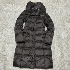 23区 ニジュウサンク　スタンドカラー ベルト付き ダウンコート　サイズ40 Lサイズ相当　グレー グレージュ 　Aライン　ロングコート