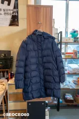 キッズ UNIQLO ユニクロ ネイビー ダウンジャケット ロング丈 140サイズ