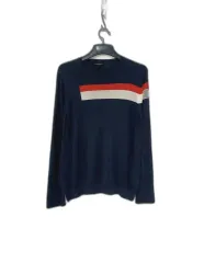 エンポリオアルマーニ EMPORIO ARMANI ライン バイカラー 長袖 ラウンド ニットTシャツ