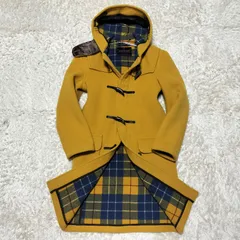 【美品】LONDON TRADITION × 鎌倉シャツ　ダッフルコート　サイズ32 Sサイズ相当　マスタード イエロー　チェック柄　イギリス製　MADE IN ENGLAND　ロンドントラディション