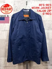 80'S-90'S USA製 RED KAP ワークジャケット S タロンジップ 米国製 レッドキャップ ネイビー TALON タロン