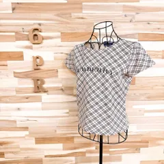 【バーバリーブルーレーベル】綿100% ノバチェック 半袖Tシャツ M ベージュ