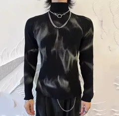 ニッチデザイン モックネック 長袖スリムトップス 韓国ストリート Y2K