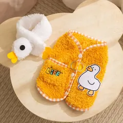 犬 服 ボア 【マフラーとベスト2点セット】ドッグウェア サンタ クリスマス アウター 犬の服 防寒着 猫 ペット服 もこもこ ネックウォーマー いぬ あったか 暖かい 防寒 可愛い ペットマフラー 秋冬 背中ボタン開き 小型犬 熊 刺しゅう qd1142