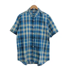 BURBERRY LONDON バーバリーロンドン 半袖シャツ サイズ:XL チェック柄/コットン    ブルー メンズ / 240001172052