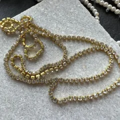 2mmラインストーンゴールド50cm