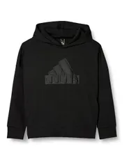 [アディダス] スウェット パーカー キッズ フューチャー アイコン ロゴ フード付きスウェット ECL25 ブラック/ブラック (HR6301) 130 [ブラック/ブラック (HR6301)] [130]