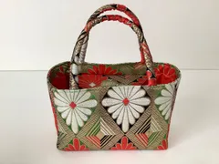 着物バック　名古屋帯　A5 帯リメイク　バック　　着物リメイク　ハンドメイド