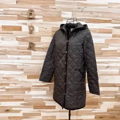 【ヒューマンウーマン】コーデュロイ パイピング ダイヤ キルティング コート 茶