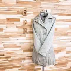 【セオリー】ダウン フェザー ダブルブレスト トレンチコート S ライトグレー