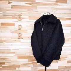 【ザラ】オーバーサイズ ボア ジップアップ ジャケット もこもこ M 黒ブラック