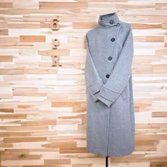 【ザラ】オーバーサイズ ウール ブレンド ツイード ロング コート Sグレー×黒