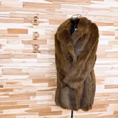 美品/希少【ザラ】ボリューム フェイク ファー コート 秋冬 XL 茶ブラウン