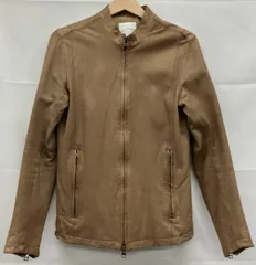 STUDIOUS ステゥディオス　シングルライダース　レザージャケット　ブラウン　羊革　Mサイズ