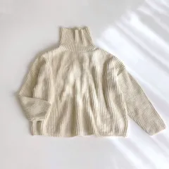 ユーバイスピックアンドスパン U by SPICK&SPAN ウール混 ハイネック ニット オフホワイトのサムネイル