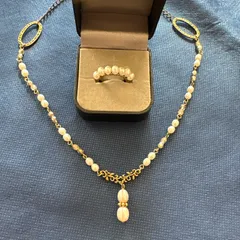 淡水パールのネックレス&リング　S-5