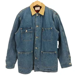 ポロラルフローレン POLO RALPH LAUREN 80S USA製 白タグ 襟 コーデュロイ 裏地 ブランケット デニム カバーオール ジャケット メンズ import：M 