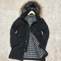 BURBERRY BLACK LABEL　3way ラクーンファー ダウンコート　Lサイズ　ブラック　チェック柄　ホワイトグースダウン　ダウン95%　ノバチェック　ホースロゴ　フード・ファー取外し可能