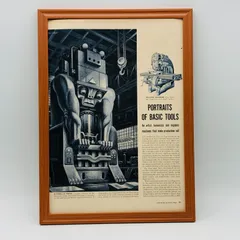ビンテージ 広告 ポスター 『 フォートレイツ ベーシック・ツールズ 』 1950's 額付 オリジナル アメリカ 輸入雑貨 ※当時物 ヴィンテージ レトロ 昭和 ( AZ1899 )
