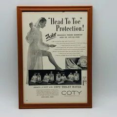 ビンテージ 広告 ポスター 『 COTY(コティ)香水 』 1950's 額付 オリジナル アメリカ 輸入雑貨 ※当時物 ヴィンテージ レトロ 昭和 ( AZ1897 )