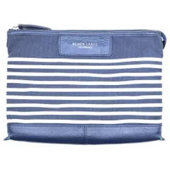 BURBERRY BLACK LABEL (バーバリー ブラックレーベル) クラッチバック キャンバス レザー ボーダー