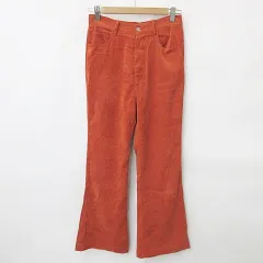 ジーナシス JEANASIS パンツ ワイドパンツ フレアーパンツ ロング コーデュロイ 後ゴム オレンジ F