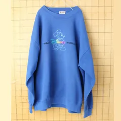 90s USA製 WaltDisneyWorld ミッキー スウェット ブルー メンズXL 刺繍 アメリカ古着　092425aw127