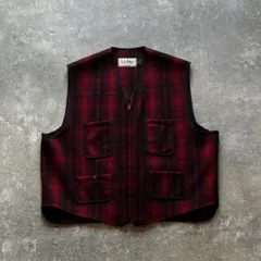 80年代 80s 90年代 90s L.L.Bean エルエルビーン チェック ウール ベスト USA製 アメリカ製