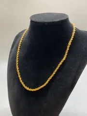 SN666 新品 ネックレス パイプロープ チェーン 首周り42cm ゴールド K18GF刻印 重量10.5g メンズ レディース 男女兼用 アンティーク