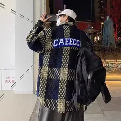 パッチワーク ジャケット モード系 チェック柄 アウター メンズ ストリート系 カジュアル おしゃれ