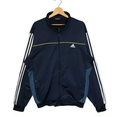 adidas アディダス スリーライン フルジップ ライトアウター 長袖 ワンポイントプリント オーバーサイズ ビッグシルエット トラックジャケット ジャージ ベトナム製 ネイビー