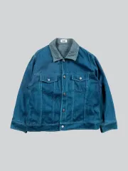 ヴィンテージ ブルー ウォッシュド コットン ジャケット