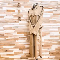 【ザラ】クラシカル トレンチ ライク ロング シャツ ワンピース S キャメル