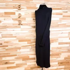 【ザラ】アシンメトリー ネック ロング ニット ワンピース レーヨン混 L 黒