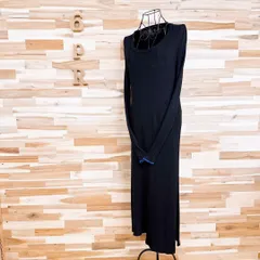 【ユナイテッドトウキョウ】ロング ニット ワンピース バック オープン アシメ黒