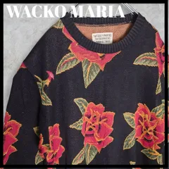 ✨WACKO MARIA ワコマリア XLサイズ 花 柄 バラ 厚手 ニット セーター バラ ジャガード セーター