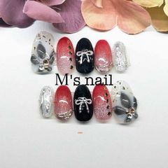 振袖ニュアンスブルーオーダーチップ 青着物和柄成人式卒業式ネイル