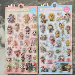 「新品」ラブブ labubu 3Dステッカー　ボンボンドロップシール　ぷっくりシール立体シール　2点
