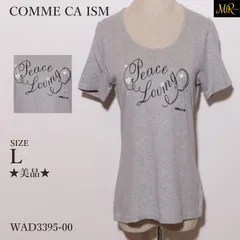 ★美品★ COMME CA ISM コムサイズム トップス Tシャツ 半袖 ロゴプリント ラウンドネック 綿素材 　グレー　 【WAD3395-00】 送料無料　古着　レディース