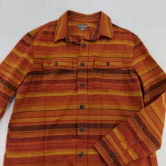 used L.L.bean フランネルネルシャツ オレンジ系ストライプ