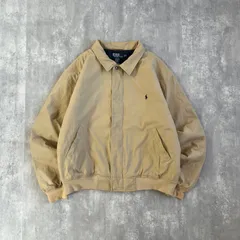 90's Polo by Ralph Lauren / ポロバイラルフローレン スウィングトップ / ブルゾン 中綿入 キルティングライナー ベージュ XXLサイズ ポニー刺繍