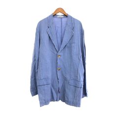 美品 ASPESI アスペジ リネン アンコン テーラードジャケット ブルー