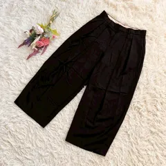 『JOURNAL STANDARD』ジャーナルスタンダード　タックワイドパンツ　スラックス　ハイウエスト　フロントジップ　ボタン留め　ベルトループ　ポケット付き　日本製　黒(M)